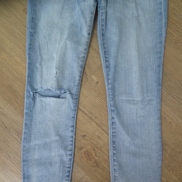 Gap True Skinny Blue Jeans Cut Out Knee Cotton - Picture 5 of 13